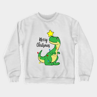 Merry Christmas T-Rex Christmas Tree Boy Rex Dino Crewneck Sweatshirt